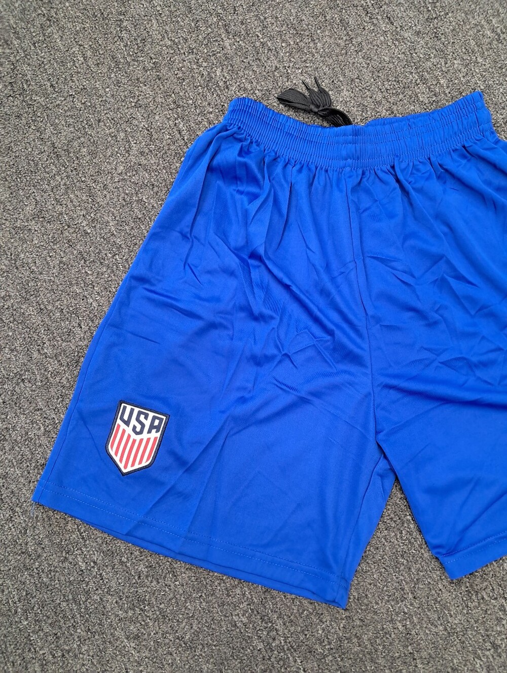 Men's  Blue Athletic Shorts, Soccer 1 Pc. USA  Unisex Adults